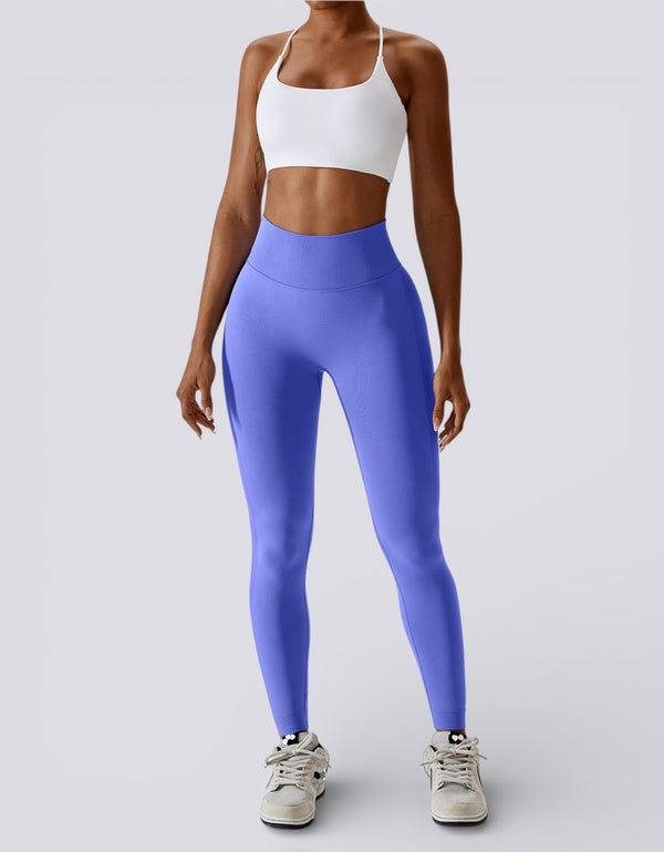 High Waist Seamless Active Leggings - Blue