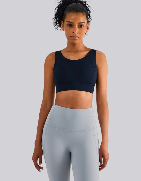 High Impact Sports Bra - Fixed Cups - Black