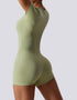 Jumpsuit Shorts - Yoga, Gym, Activewear - Light Blue Green