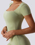 Jumpsuit Shorts - Yoga, Gym, Activewear - Light Blue Green