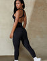 Ribbed Seamless Activewear Jumpsuit - Black