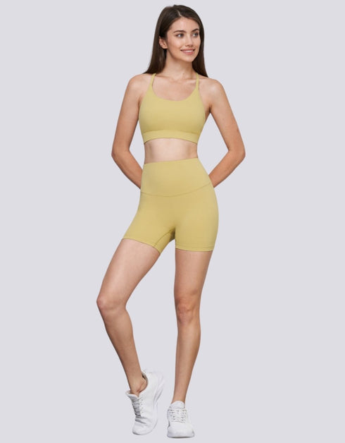 Sports Bra - Halter Neck - Open Back - Pear Sorbet