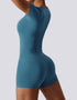 Women's Shorts Jumpsuit - Yoga, Gym, Activewear - Peacock Blue