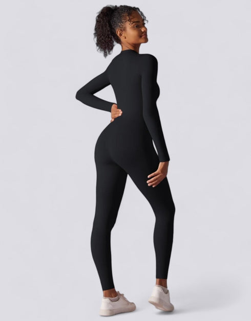 Zipped Jumpsuit Full Length Arms & Legs - Black