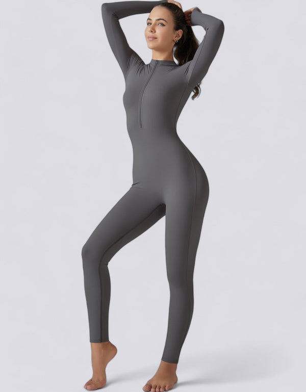 Zipped Jumpsuit Full Length Arms & Legs - Grey