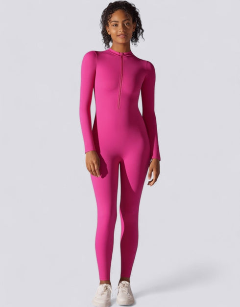 Zipped Women's Jumpsuit Full Length - Pink