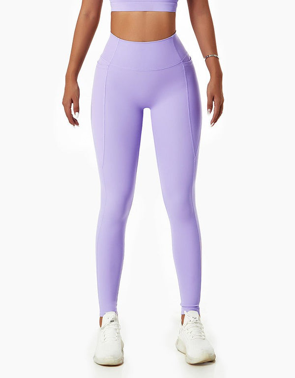 Fitness Leggings with Pockets - Purple