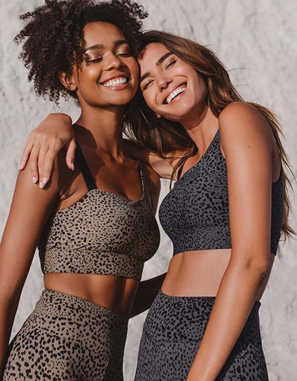 Womens Active Set - Leopard Print - Grape